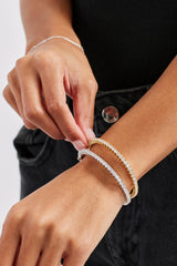 Iced Tennis Bangle - 3mm - Gold