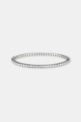 Iced Tennis Bangle - 3mm - White