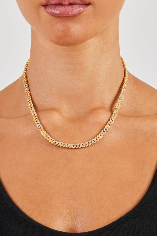 Iced Cuban Link Chain - 5mm - Gold