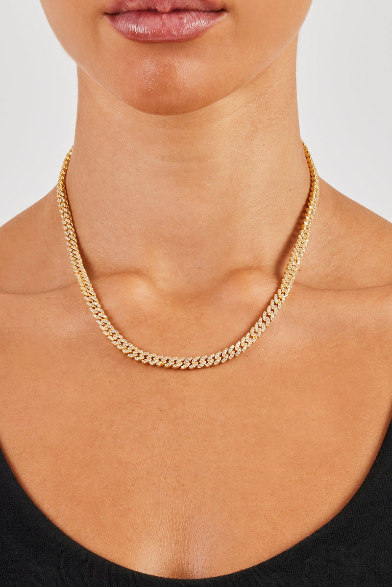 Iced Cuban Link Chain - 5mm - Gold
