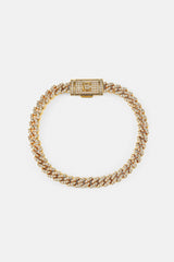 Iced Cuban Link Bracelet - 5mm - Gold