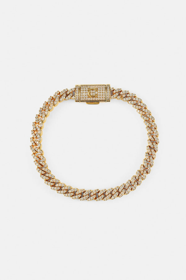 Iced Cuban Link Bracelet - 5mm - Gold