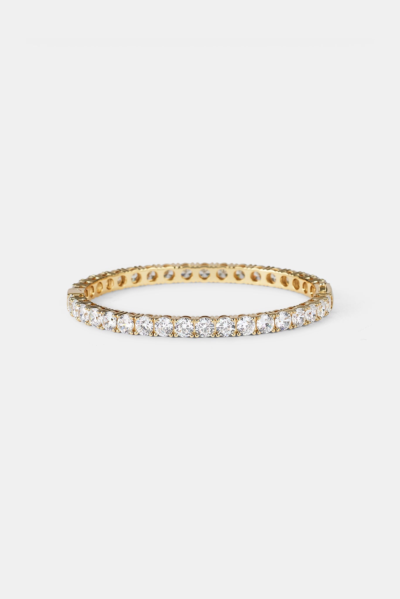 Iced Tennis Bangle - 5mm - Gold