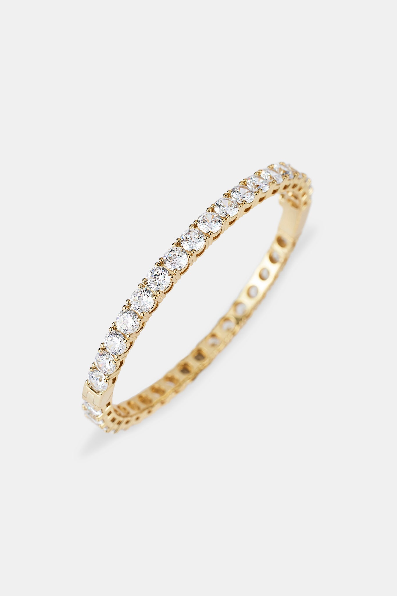 Iced Tennis Bangle - 5mm - Gold
