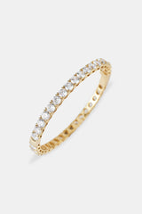 Iced Tennis Bangle - 5mm - Gold