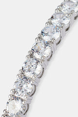Iced Tennis Bangle - 5mm - White
