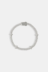 Iced Baguette Motif Infinity Link Bracelet - 6mm