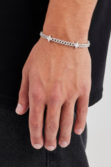 Iced Baguette Motif Infinity Link Bracelet - 6mm