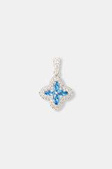 Iced Blue Baguette Motif Infinity Pendant - 15mm