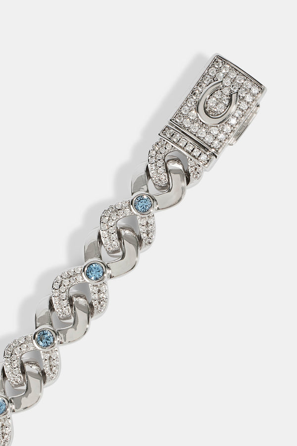 Iced Blue Stone Infinity Bracelet - 6mm