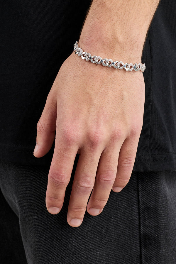 Iced Blue Stone Infinity Bracelet - 6mm