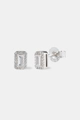 Iced Bezel Cluster Stud Earrings - 6mm