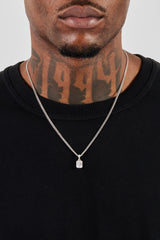 Iced Bezel Pendant Necklace - 10mm