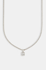 Iced Bezel Pendant Necklace - 10mm