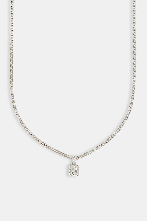 Iced Bezel Pendant Necklace - 10mm