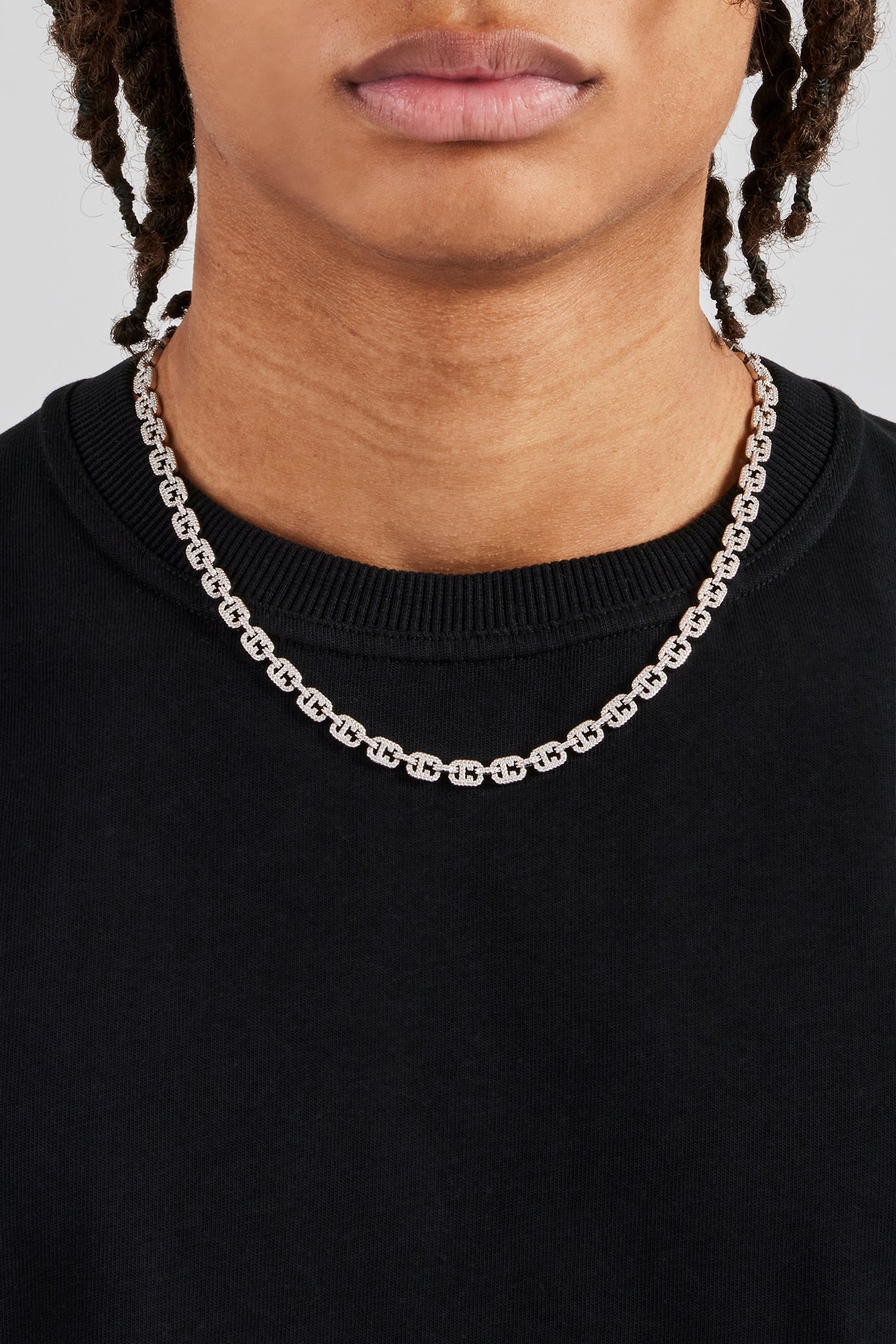 アクセサリー [meian] Beans Connect Chain Necklace Iced C Coffee Bean Link Chain - 6mm | Mens Chains | Shop Cuban