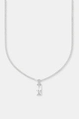 Iced Clear Baguette Pendant Cuban Necklace - 25mm