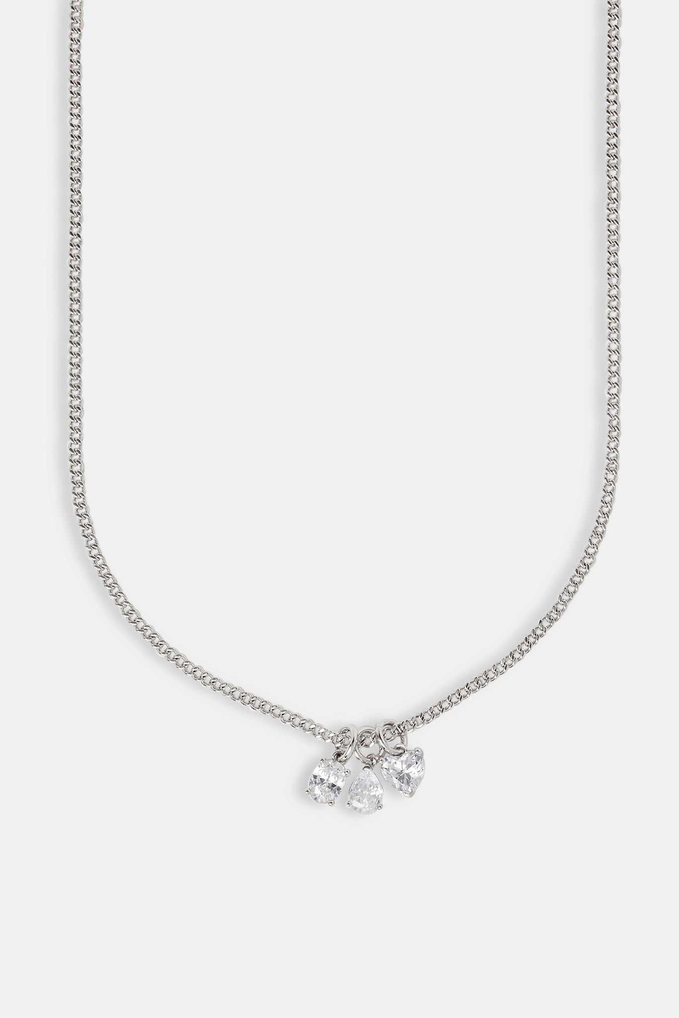 Iced Clear Layered Gemstone Necklace - 10mm