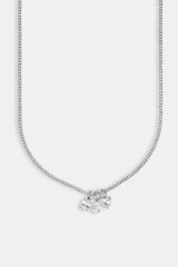 Iced Clear Layered Gemstone Necklace - 10mm