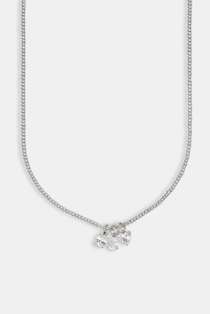 Iced Clear Layered Gemstone Necklace - 10mm