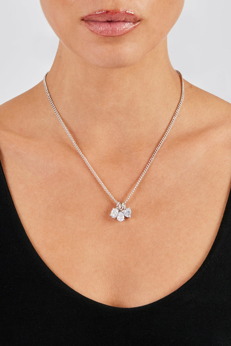 Iced Clear Layered Gemstone Necklace - 10mm