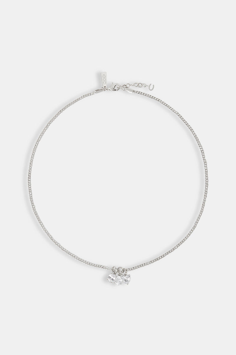 Iced Clear Layered Gemstone Necklace - 10mm