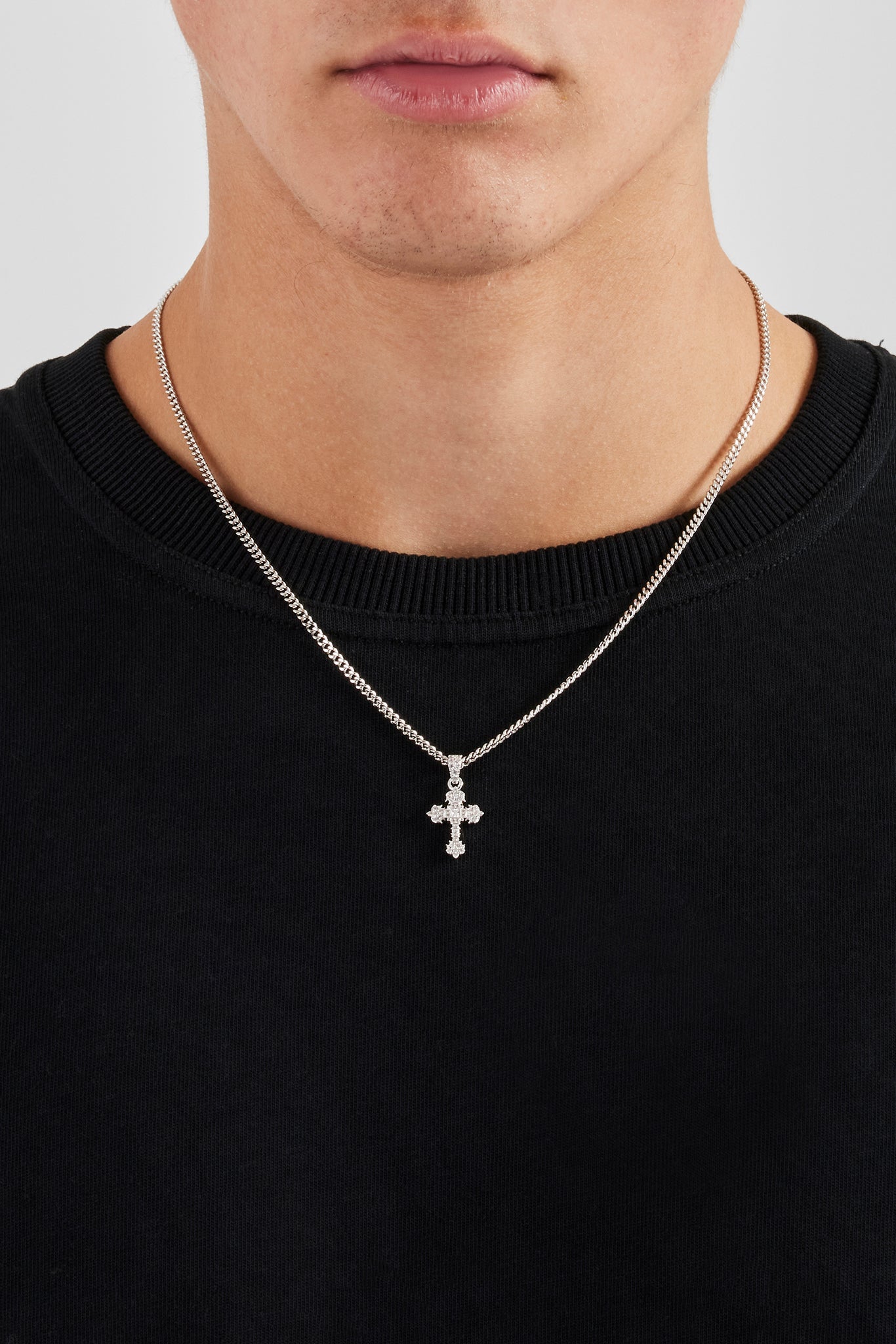Iced Cross Cuban Necklace - 25mm