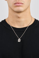 Iced Double Cross & Outline Necklace - 15mm