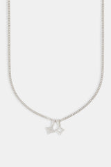 Iced Double Star Cuban Necklace - 10mm