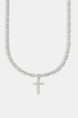 Iced Drop Cross Coffee Bean Chain - 6mm
