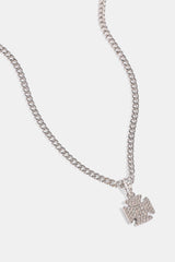 Iced Cross Motif Cuban Necklace - 10mm
