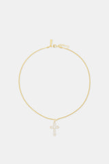 Iced Cross Outline Cuban Necklace - 30mm