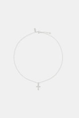 Iced Cross Pendant Necklace - 25mm