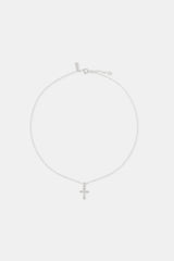 Iced Cross Pendant Necklace - 25mm