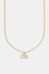 Iced Double Motif Cuban Necklace - 10mm - Gold