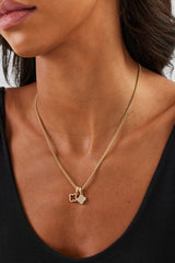 Iced Double Motif Cuban Necklace - 10mm - Gold