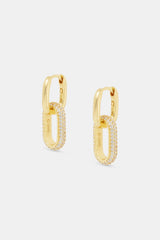 18mm Iced Link Hoop Earrings