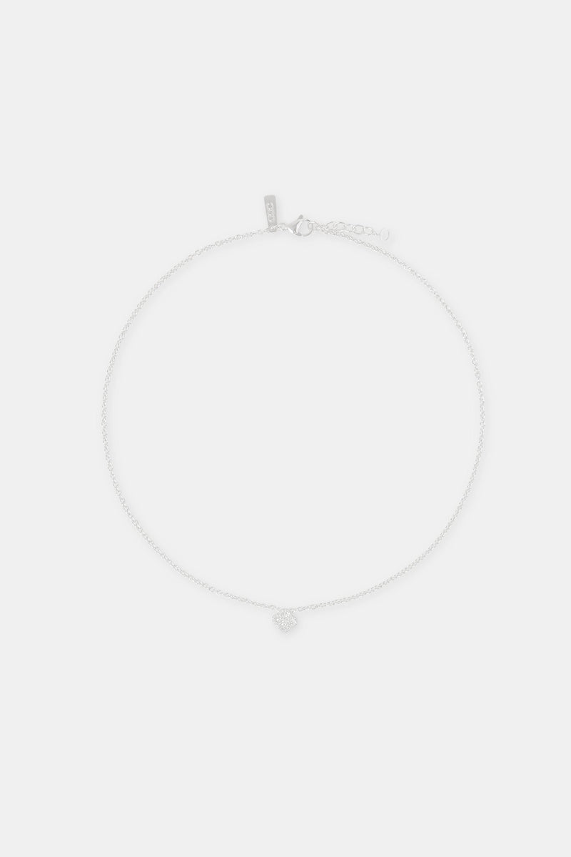 10mm Iced Motif Necklace - White