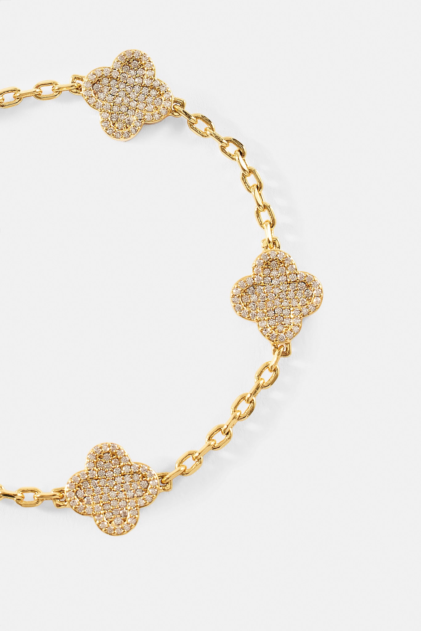 Iced Motif Rolo Link Bracelet - 12mm