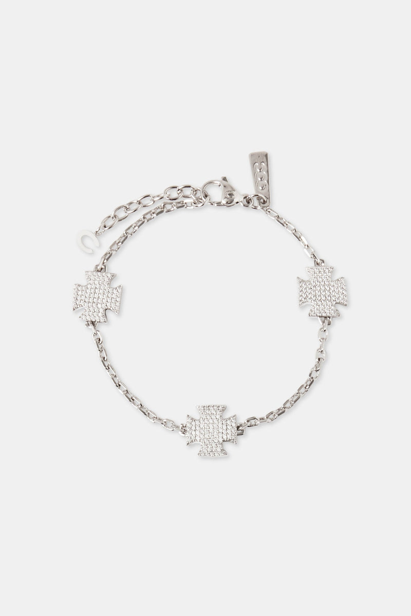 Iced Cross Motif Bracelet - 10mm