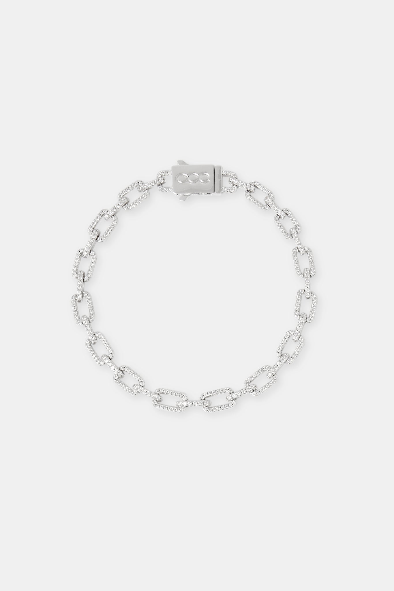 Iced Pave Rectangular Link Bracelet - 6mm