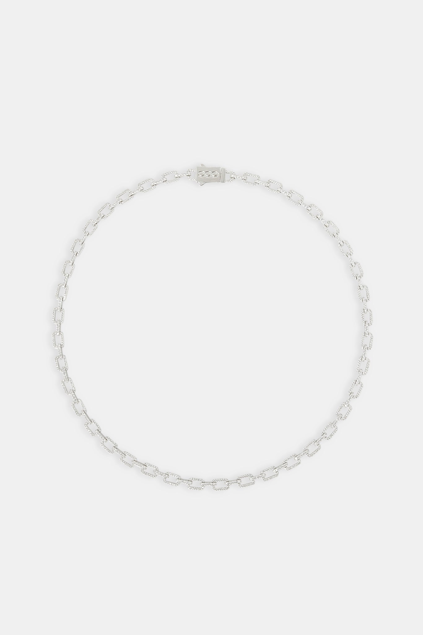 Iced Pave Rectangular Link Chain - 6mm