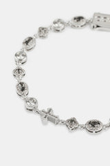 Iced Cross & Motif Multi Gemstone Bracelet - 6mm