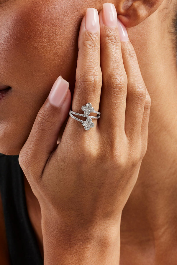 Motif CZ Twist Ring -15mm -  White