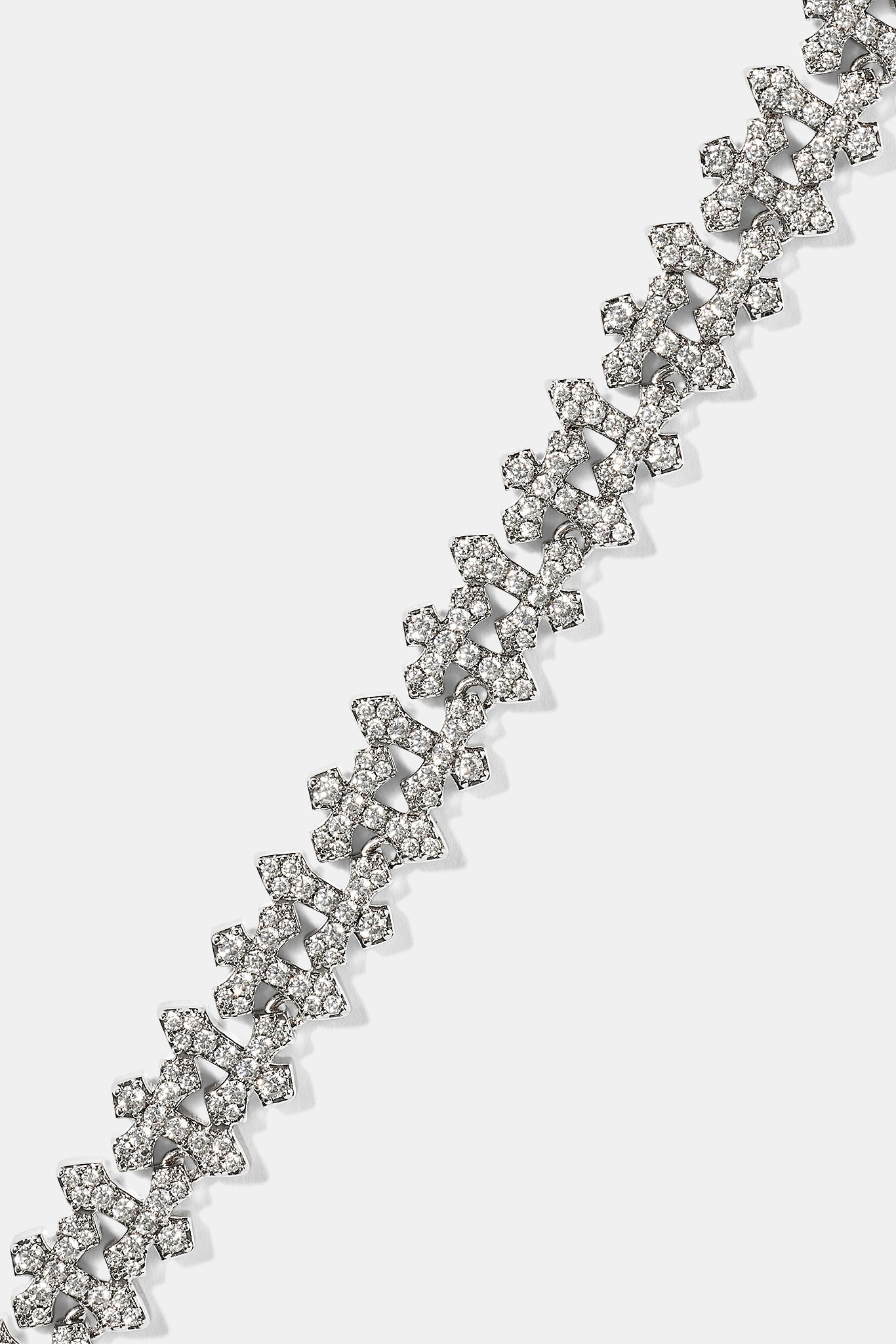Iced Micro Cross Chain - 10mm - White
