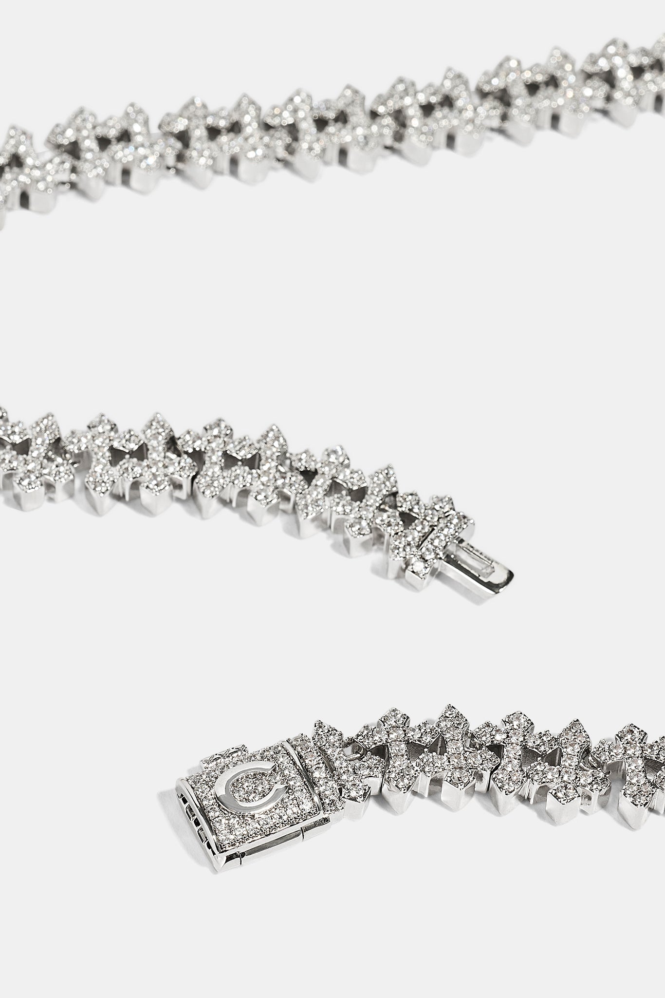 Iced Micro Cross Chain - 10mm - White