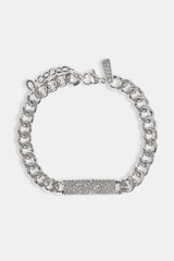 Iced Bar Miami Cuban Bracelet - 8mm - White