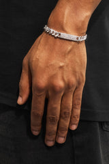 Iced Bar Miami Cuban Bracelet - 8mm - White