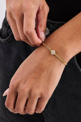 Iced Enamel Motif Cuban Bracelet - 10mm