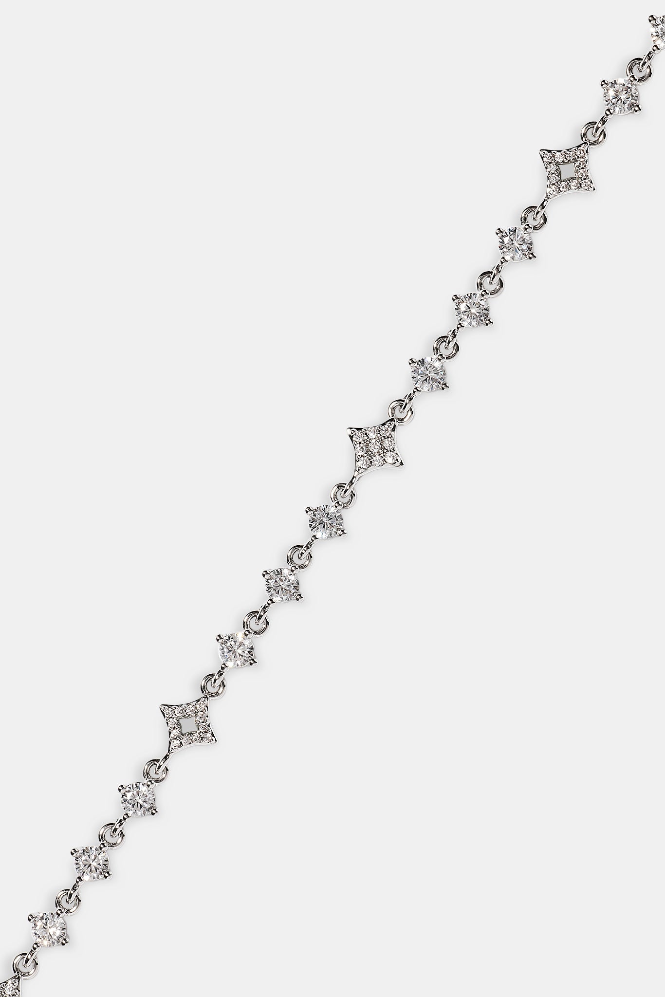 Iced & Mother Of Pearl Motif Bracelet - 6mm - White